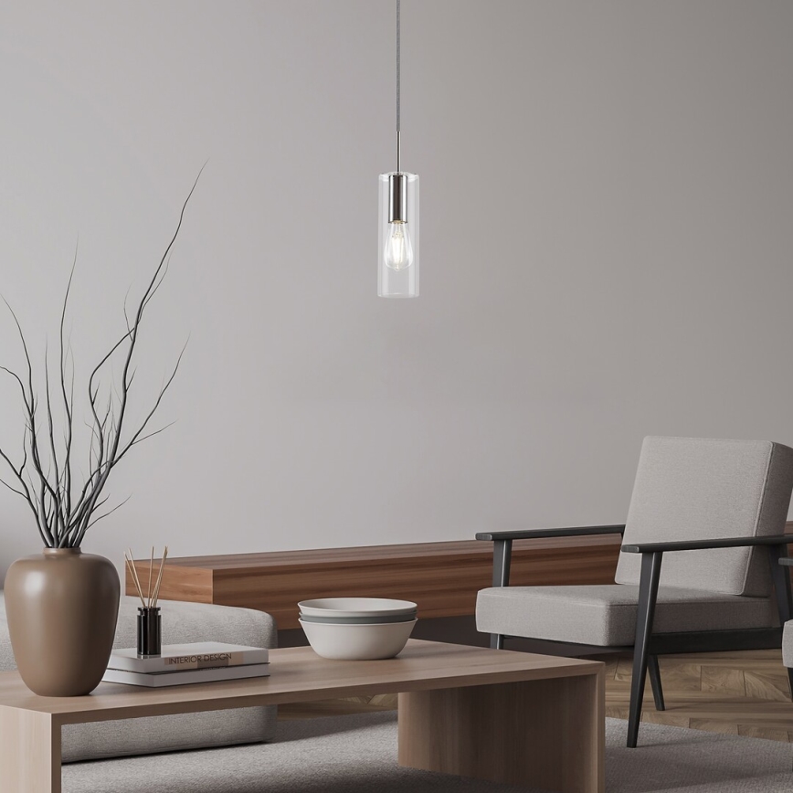 Rabalux - Lámpara colgante 1xE27/40W/230V transparente/cromo brillante
