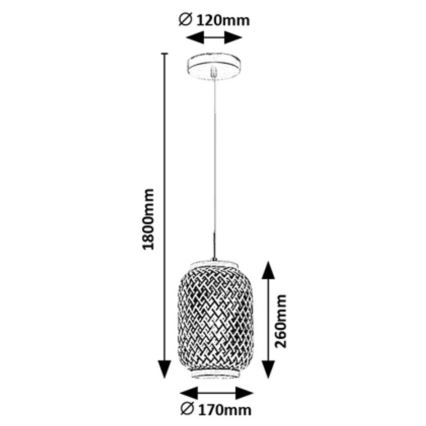 Rabalux - Lámpara colgante 1xE27/40W/230V ratán