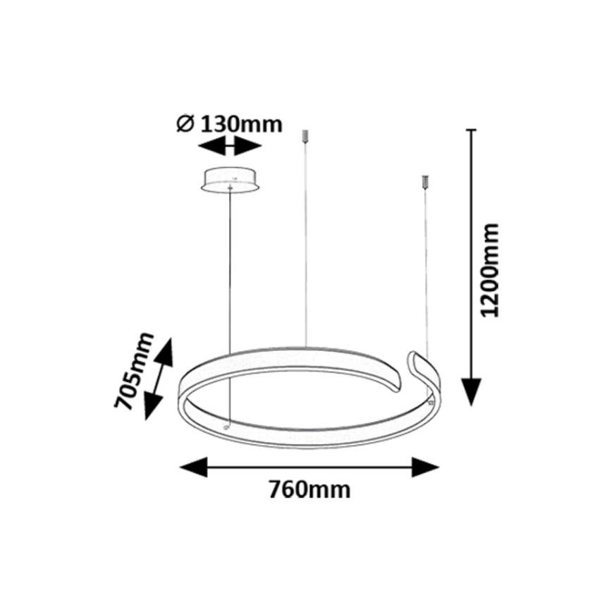 Rabalux - Lámpara LED colgante LED/45W/230V 3000/4000/6500K
