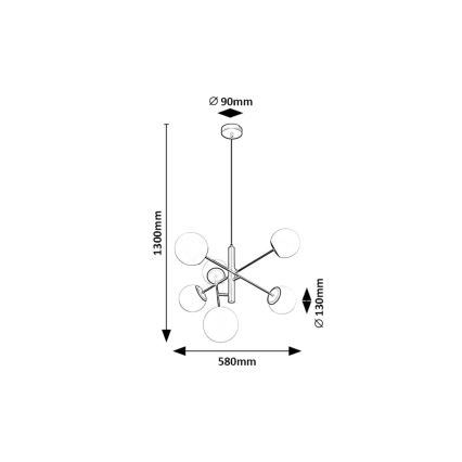 Rabalux - Lámpara colgante 6xE14/20W/230V