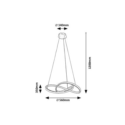 Rabalux - Lámpara LED colgante LED/36W/230V 3000K dorado