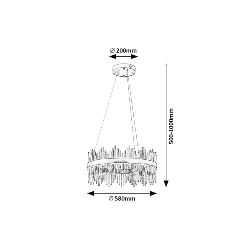 Rabalux - Lámpara LED colgante LED/36W/230V 3000/4000/6000K dorado