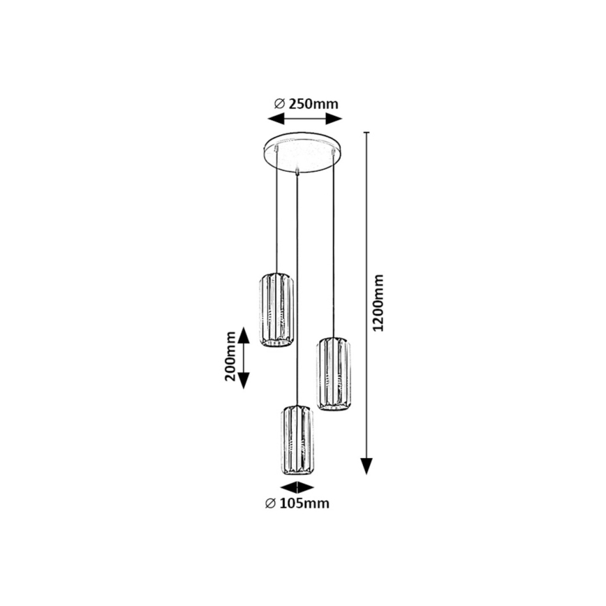 Rabalux - Lámpara colgante 3xE27/40W/230V