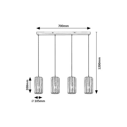 Rabalux - Lámpara colgante 4xE27/40W/230V