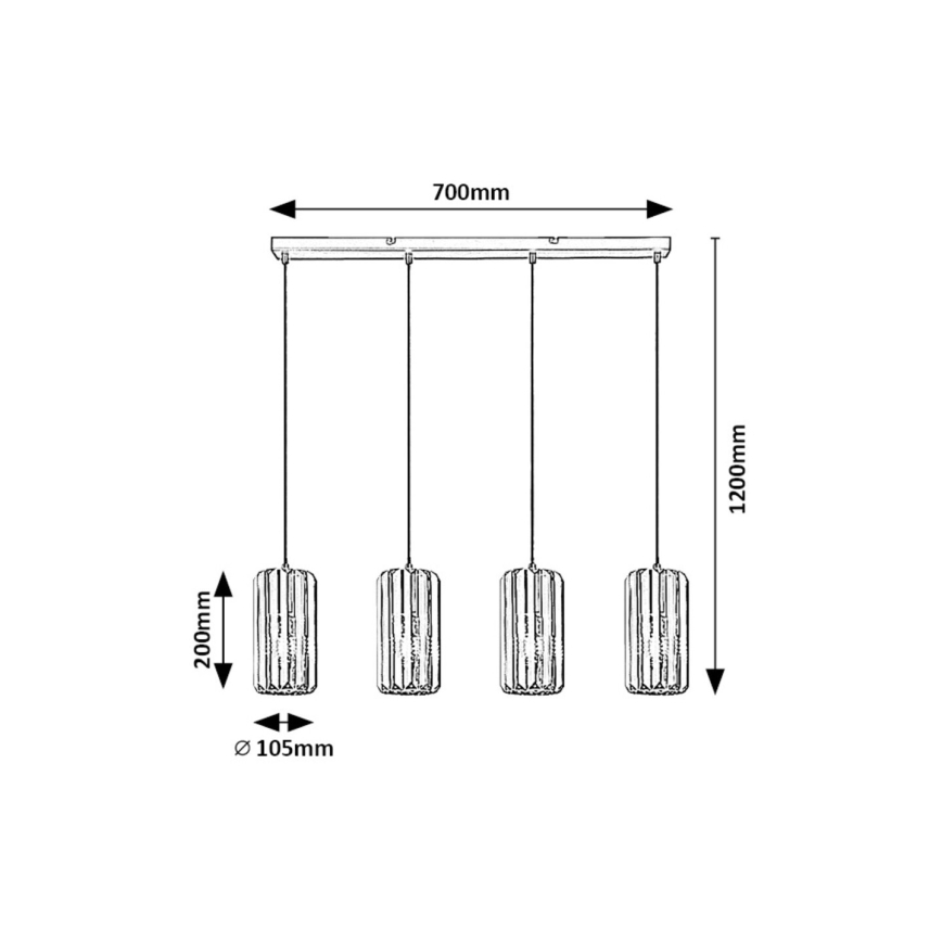Rabalux - Lámpara colgante 4xE27/40W/230V