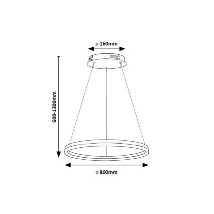 Rabalux - Lámpara LED colgante LED/45W/230V 3000K/4000K/6500K