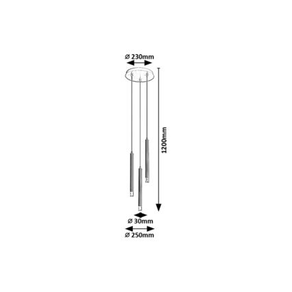 Rabalux - Lámpara colgante 3xG9/5W/230V negro