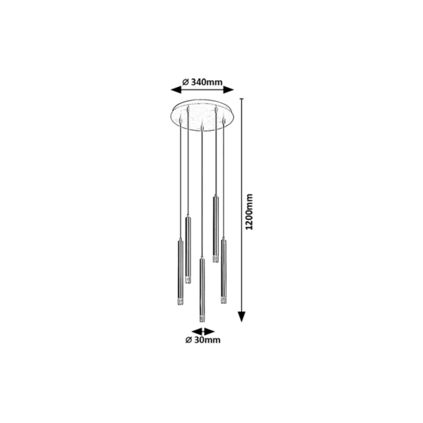 Rabalux - Lámpara colgante 5xG9/5W/230V negro