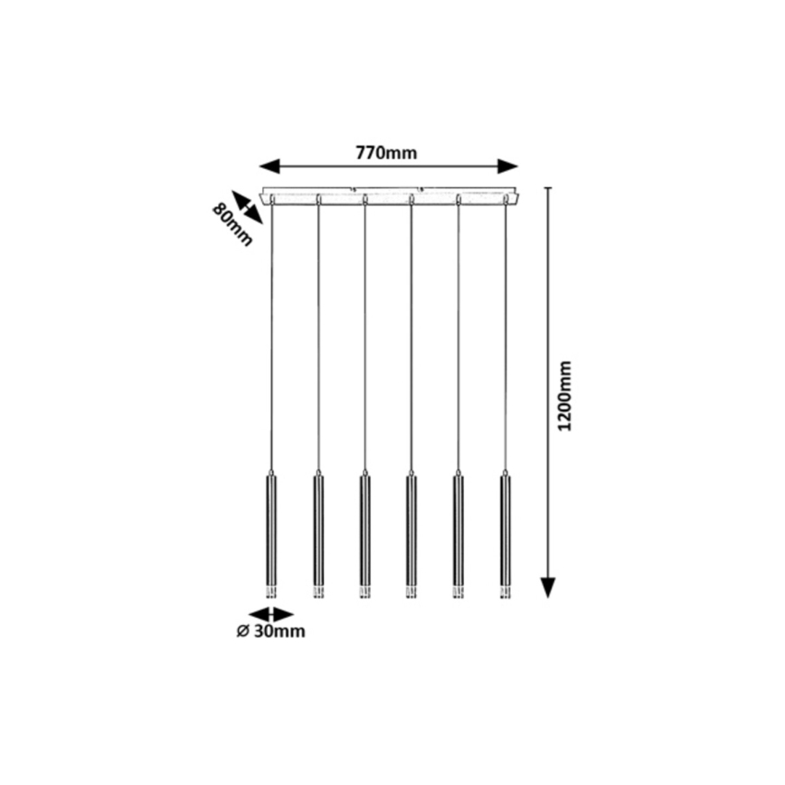 Rabalux - Lámpara colgante 6xG9/5W/230V negro