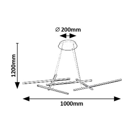 Rabalux - Lámpara de araña LED regulable LED/40W/230V 3000-6500K + control remoto