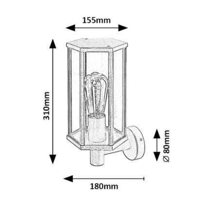 Rabalux - Aplique de exterior 1xE27/40W/230V IP44