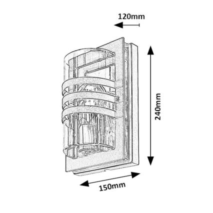 Rabalux - Aplique de exterior 1xE27/40W/230V IP44
