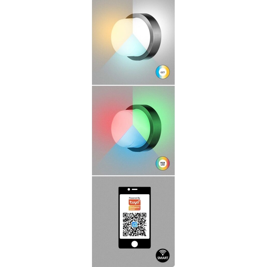 Rabalux - LED RGBW Aplique de exterior regulable LED/10W/230V IP54 Wi-Fi Tuya
