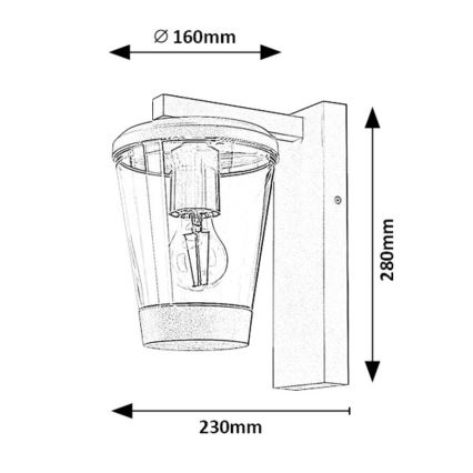 Rabalux - Aplique de exterior 1xE27/40W/230V IP44