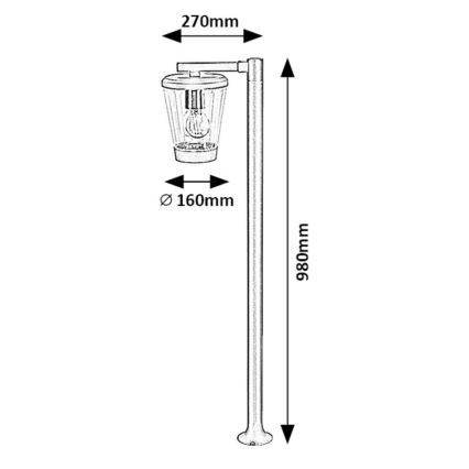 Rabalux - Lámpara de exterior 1xE27/40W/230V IP44