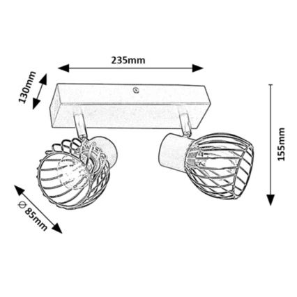 Rabalux - Foco 2xE14/10W/230V