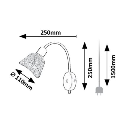 Rabalux - Foco de pared 1xE14/10W/230V