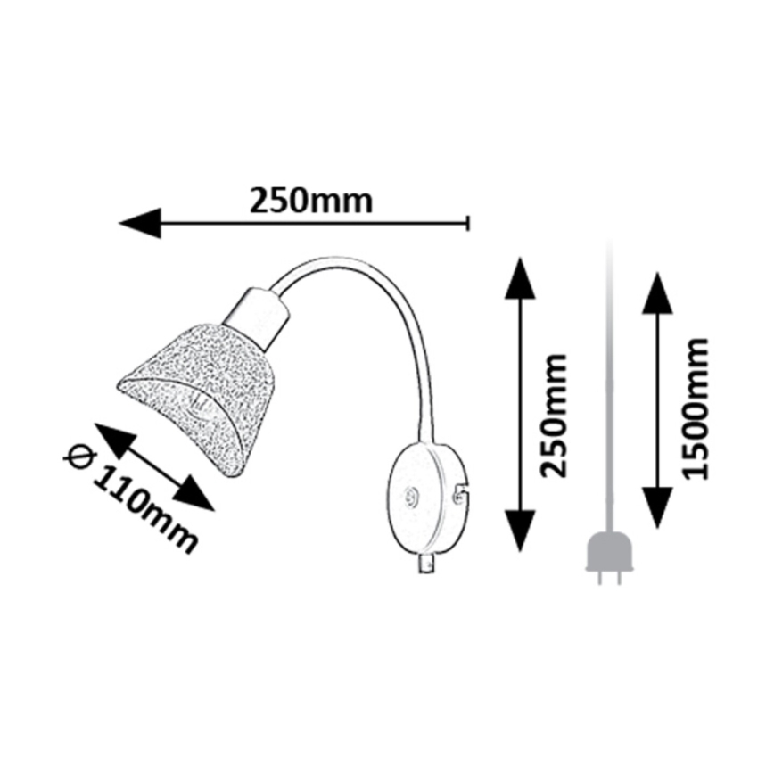 Rabalux - Foco de pared 1xE14/10W/230V