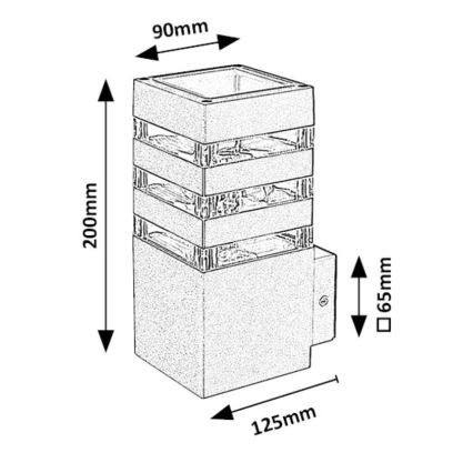 Rabalux - Aplique de exterior 1xE27/12W/230V IP44