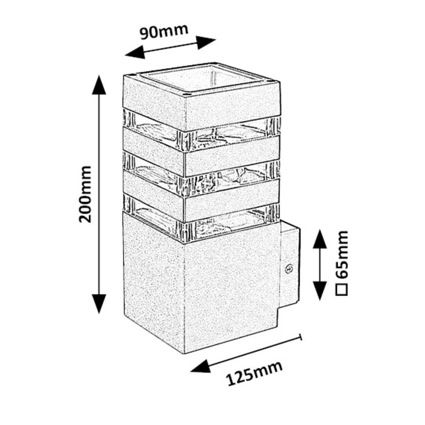 Rabalux - Aplique de exterior 1xE27/12W/230V IP44