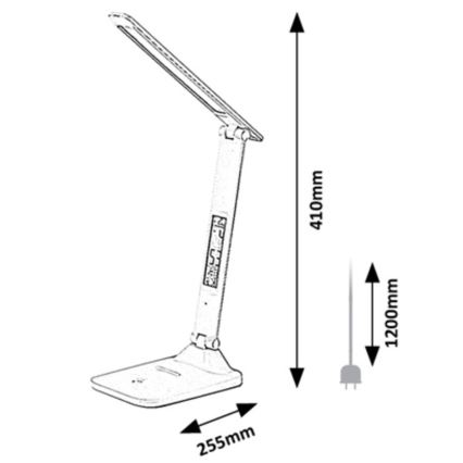 Rabalux - Lámpara de mesa LED regulable con pantalla LED/5W/5V 3000-6000K