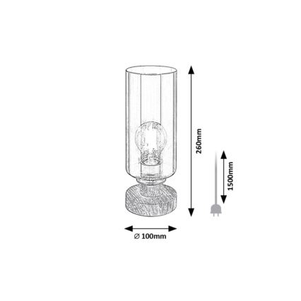 Rabalux - Lámpara de mesa 1xE27/25W/230V roble