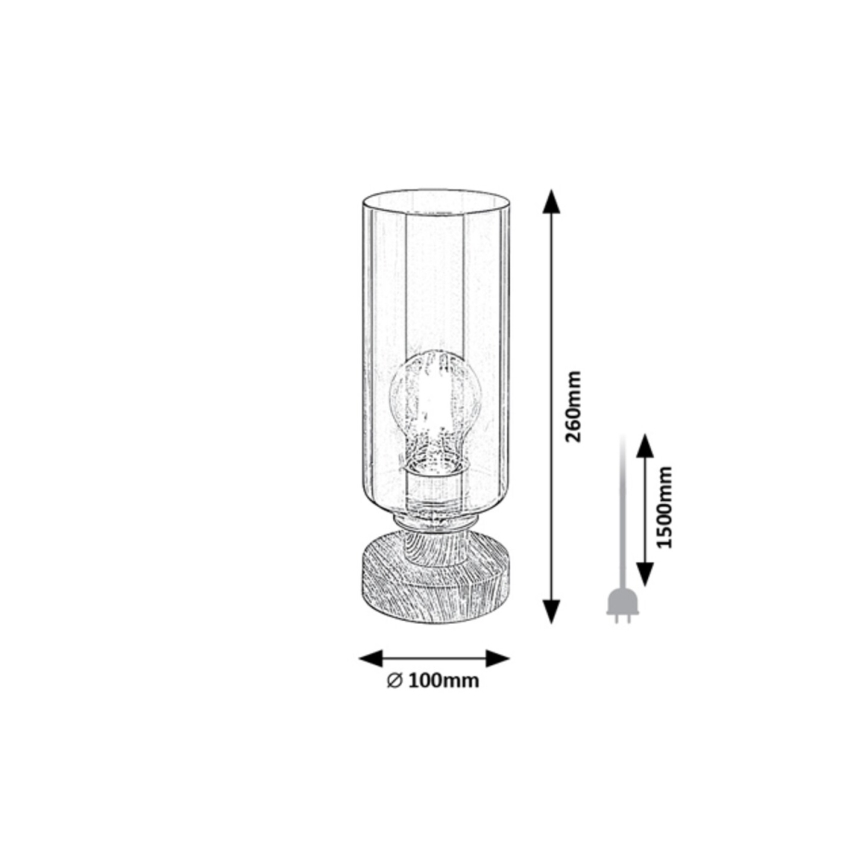 Rabalux - Lámpara de mesa 1xE27/25W/230V roble