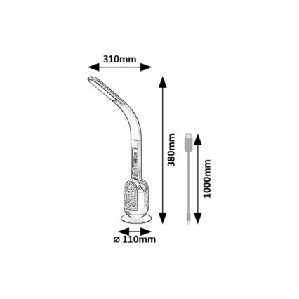 Rabalux 74230 - Lámpara de mesa LED RGB regulable FIGEN LED/5W/230V negro