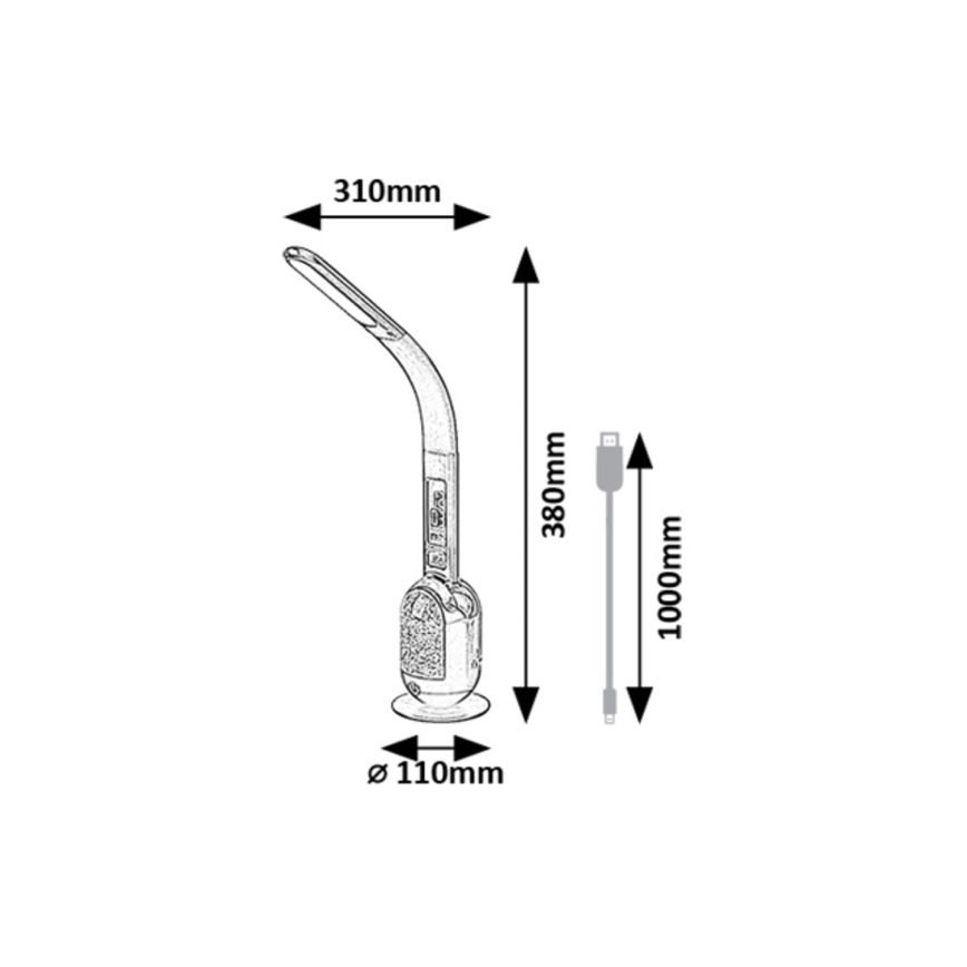 Rabalux 74230 - Lámpara de mesa LED RGB regulable FIGEN LED/5W/230V negro