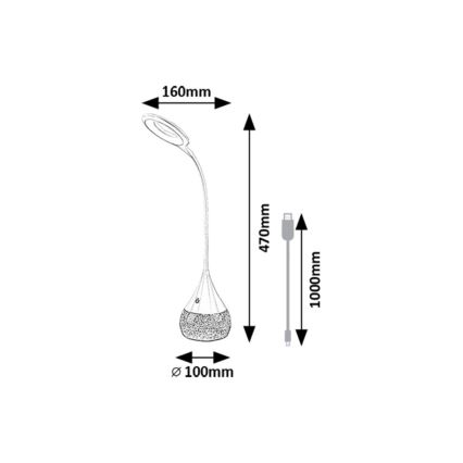 Rabalux 74248 - Lámpara de mesa LED RGB regulable VIVTER LED/4W/230V blanco