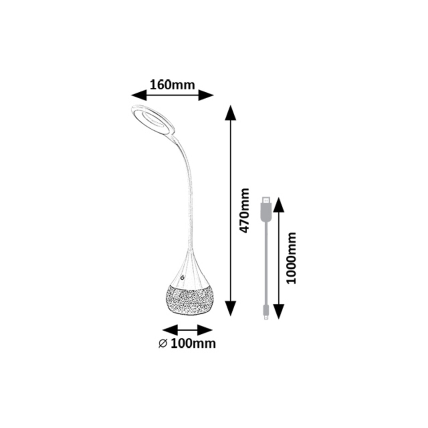 Rabalux 74248 - Lámpara de mesa LED RGB regulable VIVTER LED/4W/230V blanco