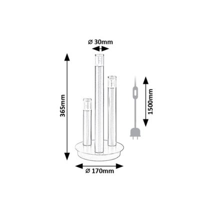 Rabalux - Lámpara de mesa 3xG9/5W/230V negro