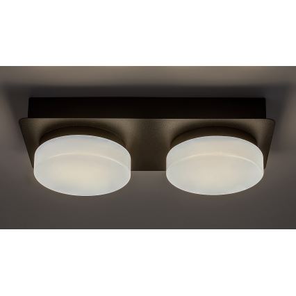 Rabalux - Plafón LED para baño 2xLED/5,5W/230V IP44 negro