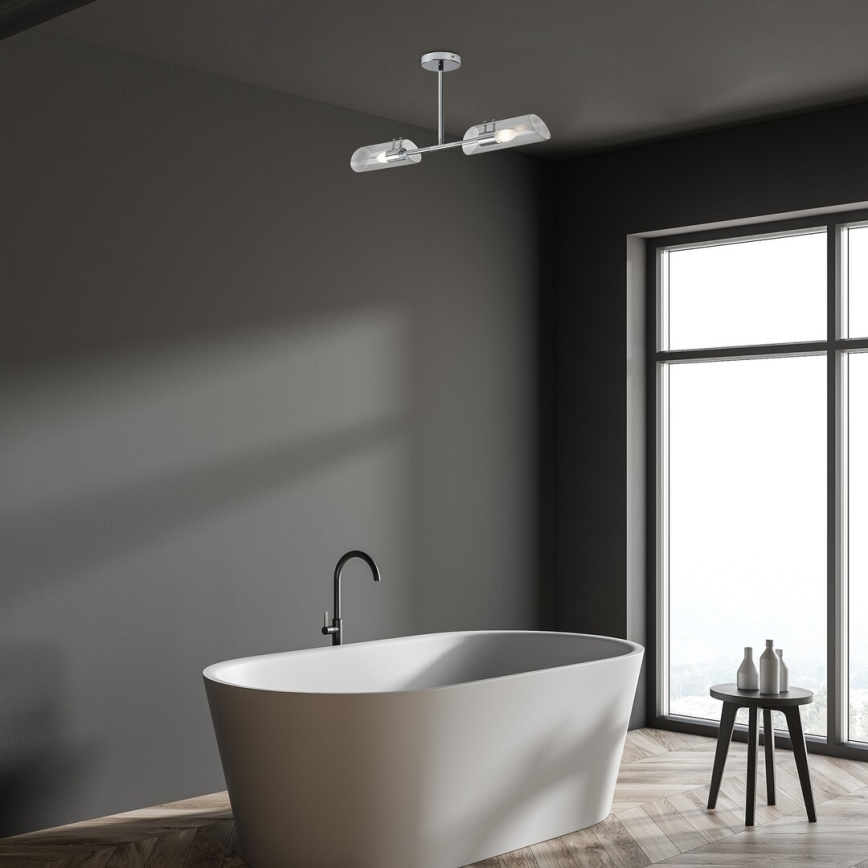 Rabalux - Lámpara colgante de baño 2xE14/12W/230V IP44 cromo brillante
