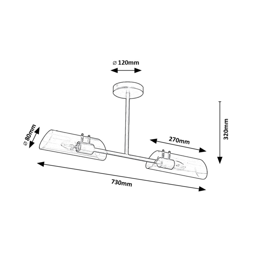 Rabalux - Lámpara colgante de baño 2xE14/12W/230V IP44 cromo brillante