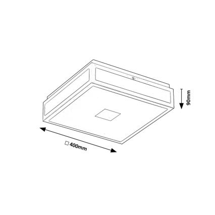 Rabalux - Plafón LED para cuarto de baño LED/24W/230V IP44 4000K 40x40 cm negro