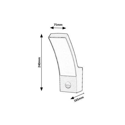 Rabalux - Aplique LED de exterior con sensor 12W/230V IP44