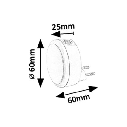 Rabalux - LED Luz nocturna de enchufe con sensor crepuscular LED/0,3W/230V 3000K