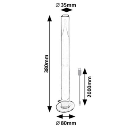 Rabalux - SET 2x LED RGB Lámpara de mesa regulable PACO LED/5W/5V + control remoto