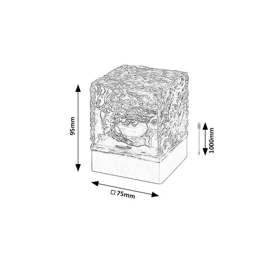 Rabalux - LED RGB Lámpara de mesa recargable con dimmer LED/1W/5V + control remoto