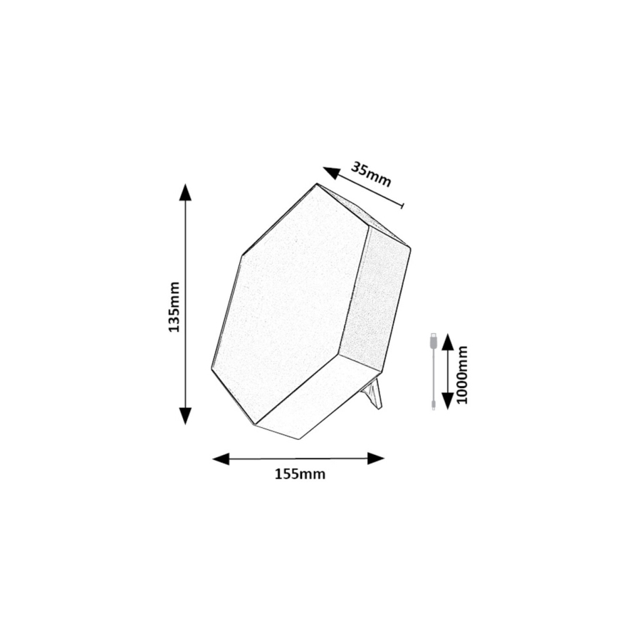 Rabalux - LED RGB Lámpara de mesa con dimmer LED/1W/5V + control remoto