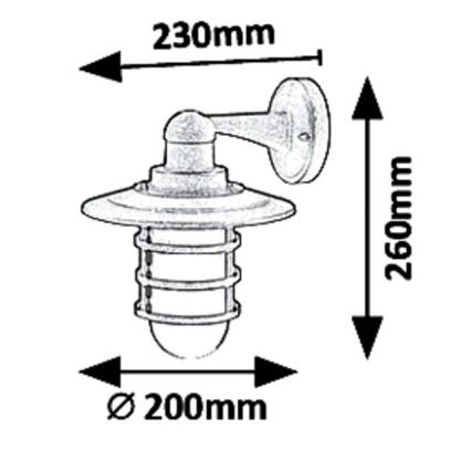 Rabalux 7677 - Aplique de exterior DARRINGTON 1xE27/20W/230V IP44