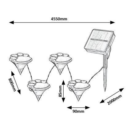 Rabalux - Lámpara solar LED 4xLED/0,06W/1,2V IP44