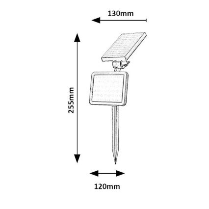 Rabalux - Proyector solar LED con sensor LED/9,6W/3,7V IP44