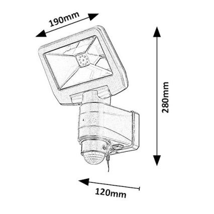 Rabalux - Proyector solar LED con sensor LED/5W/3,7V IP44