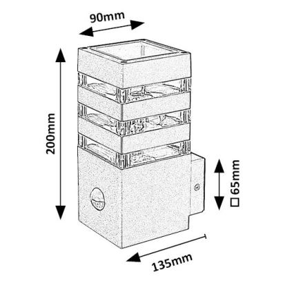 Rabalux - Aplique de exterior con sensor 1xE27/12W/230V IP44