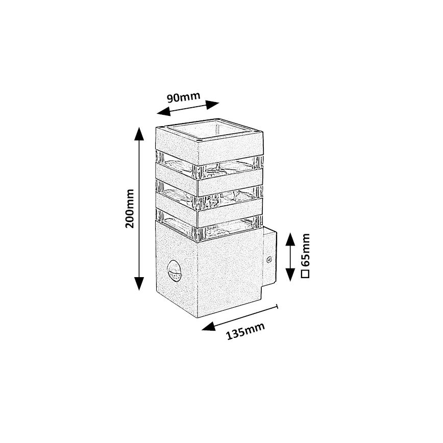 Rabalux - Aplique de exterior con sensor 1xE27/12W/230V IP44