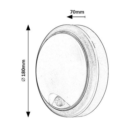 Rabalux - Aplique LED de exterior con sensor LED/15W/230V IP54