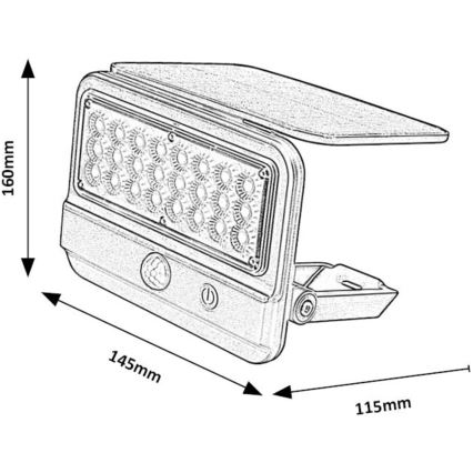 Rabalux - Aplique LED solar con sensor LED/7W/3,7V IP54 negro