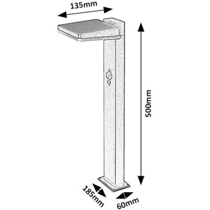 Rabalux - Lámpara solar LED de exterior regulable con sensor LED/4,4W/3,7V IP54 antracita